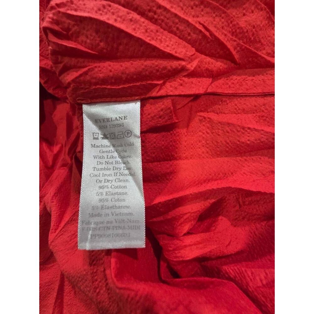 Everlane Midi Dress Womens The Pinafore Midi Dress In Red Fairy Cotton 0 A009484 - Picture 6 of 10